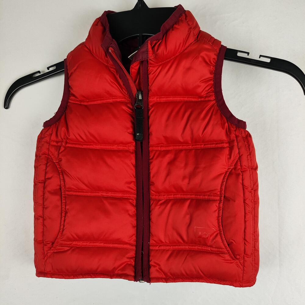 REI Vest Toddler Boys 2T Red Down Puffer Quilted Zip Hiking Winter Insulated